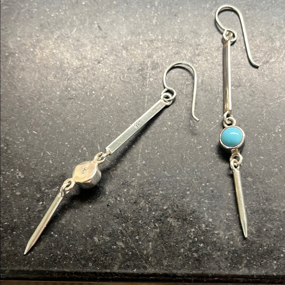 Sterling silver turquoise drop earrings